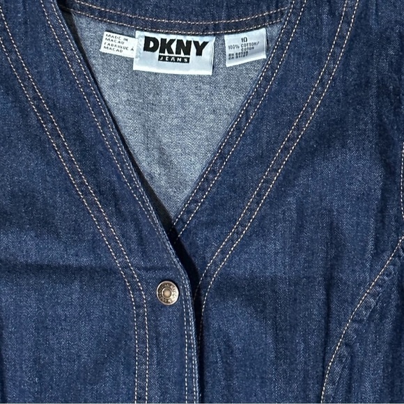 DKNY Jeans Long Denim Maxi Dress Size 10 NWT - Picture 7 of 8